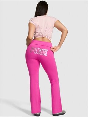 PINK Hot Pink Logo Bootcut Lounge Pants